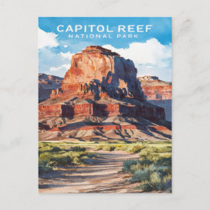 Carte Postale Parc national du Capitol Reef Utah Watercolor
