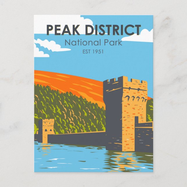 Carte Postale Parc national du district de Peak Angleterre Vinta (Devant)