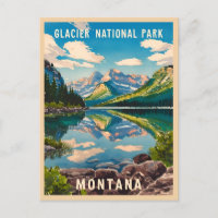 Parc national du Glacier Vintage voyage Montana