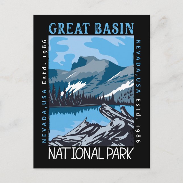 Carte Postale Parc national du Grand Bassin Nevada Retro perturb (Devant)