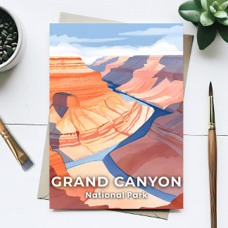 Carte Postale Parc national du Grand Canyon aquarelle voyage