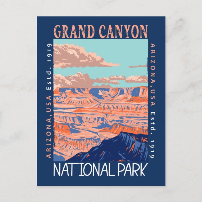 Carte Postale Parc national du Grand Canyon Arizona en état de d (Devant)