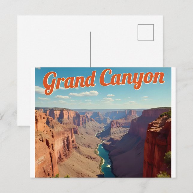 Carte Postale Parc national du Grand Canyon Arizona Retro (Devant / Derrière)