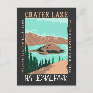 Carte Postale Parc national du lac Crater Oregon Rétro perturbé