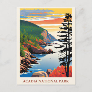 Carte Postale Parc national du Maine Vintage Acadia Voyage