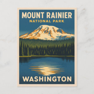 Carte Postale Parc national du Mont-Rainier, Vintage voyage rétr