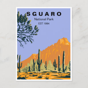 Carte Postale Parc national du Saguaro Arizona Vintage voyage ré