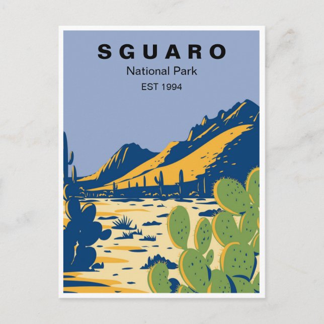 Carte Postale Parc national du Saguaro Arizona Vintage voyage ré (Devant)
