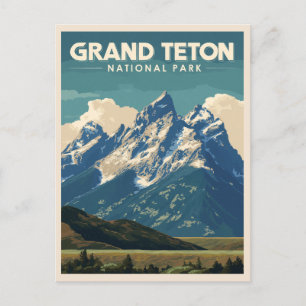 Carte Postale Parc national du Vintage voyage Grand Teton