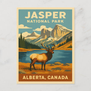 Carte Postale Parc national du Vintage voyage Jasper Graphisme r