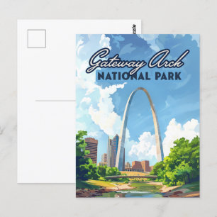 Carte Postale Parc national Gateway Arch Missouri St Louis Retro