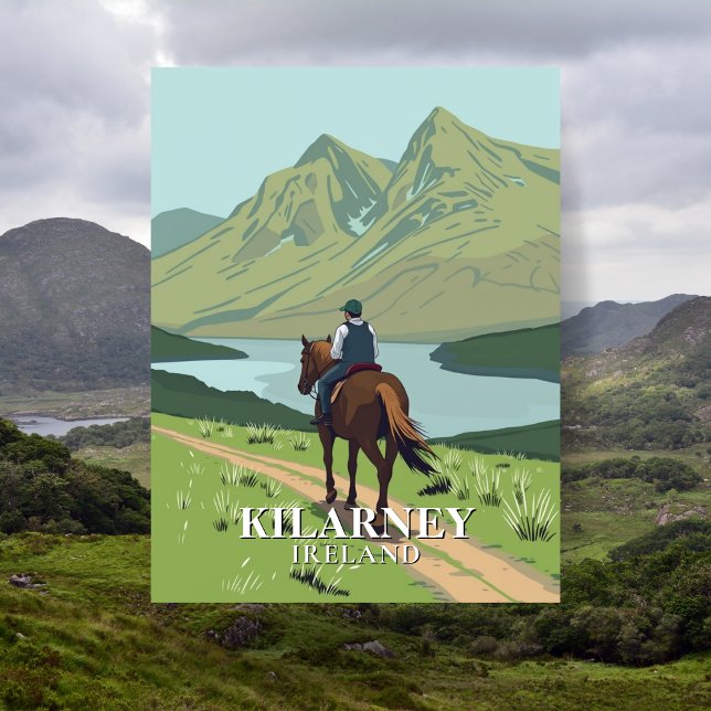 Carte Postale Parc national Killarney Voyage à cheval (Killarney National Park Horseback Travel Postcard)