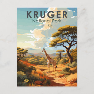 Carte Postale Parc national Kruger Afrique du Sud Girafe Ancien