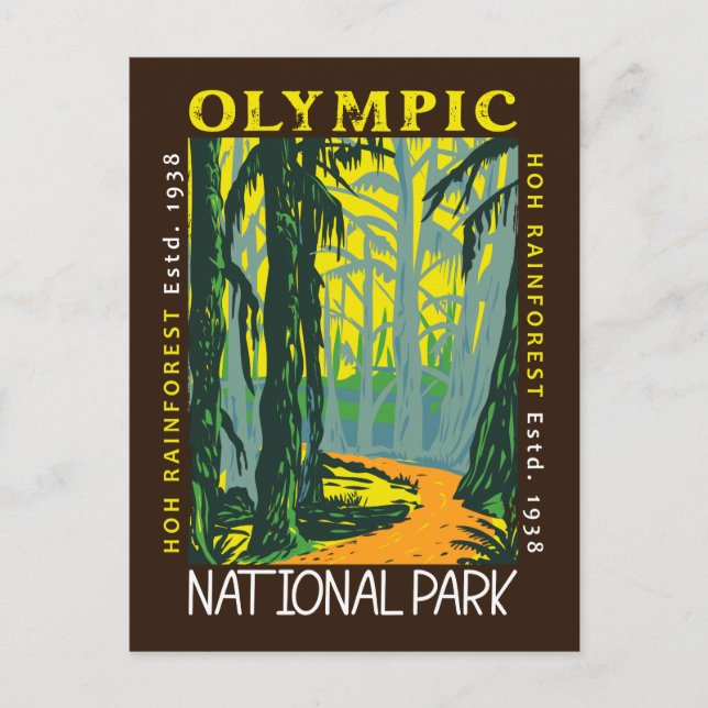 Carte Postale Parc National Olympique Hoh Rainforest désorganisé (Devant)
