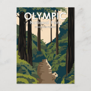 Carte Postale Parc national olympique Hoh Rainforest Vintage