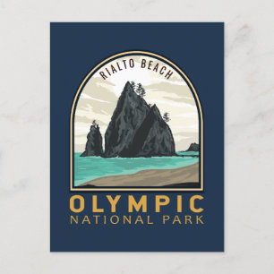 Carte Postale Parc national olympique Rialto Plage Emblem Vintag