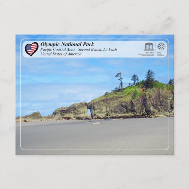 Carte Postale Parc National Olympique - Second Beach, La Push (Devant)