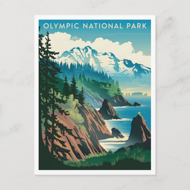 Carte Postale Parc national olympique Vintage (Devant)