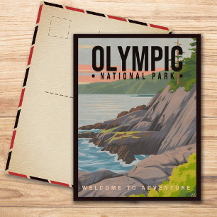 Carte Postale Parc National Olympique Washington Souvenir Vintag