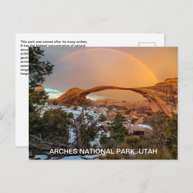 Carte Postale Parc national Rainbow Utah Arches (Devant / Derrière)