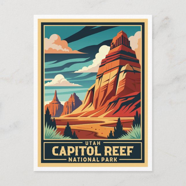Carte Postale Parc national Retro Capitol Reef (Devant)