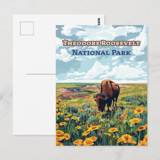 Carte Postale Parc national Theodore Roosevelt Dakota du Nord (Devant / Derrière)
