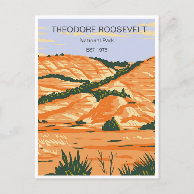 Carte Postale Parc national Theodore Roosevelt Dakota du Nord (Devant)