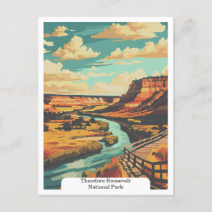 Carte Postale Parc national Theodore Roosevelt, Dakota du Nord É