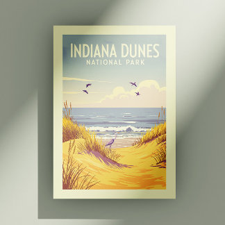 Carte Postale Parc national vintage des dunes de l'Indiana 