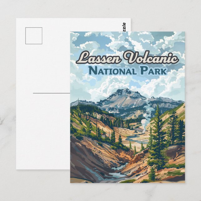 Carte Postale Parc national volcanique de Lassen California Volc (Devant / Derrière)