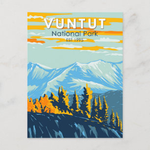 Carte Postale Parc national Vuntut Canada Vintage d'art touristi