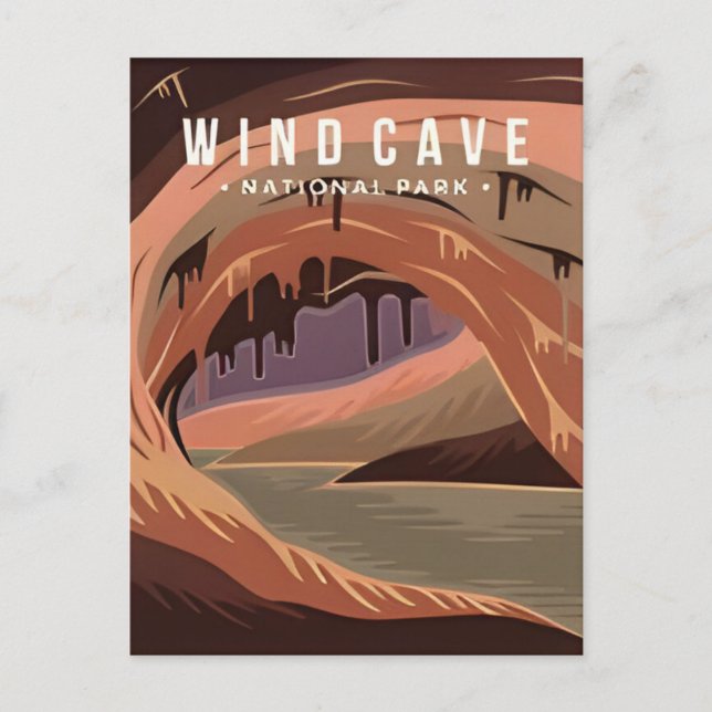 Carte Postale Parc national Wind Cave South Dakota Vintage (Devant)