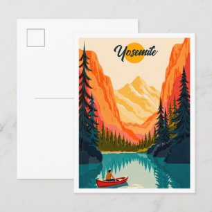 Carte Postale Parc national Yosemite Illustration Vintage Voyage