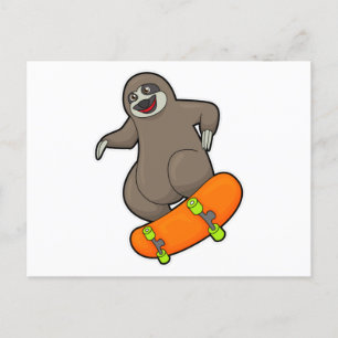 Carte Postale Parcelle en skate avec skateboard