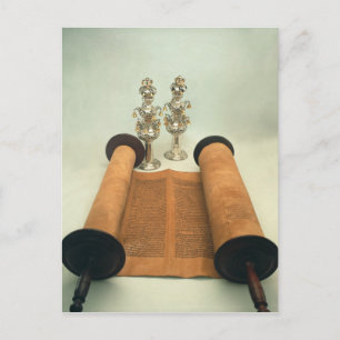 Carte Postale Parchemin Torah avec les finitions de la couronne 