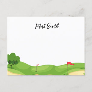 Carte Postale Parcours de golf avec nom pour golfeur