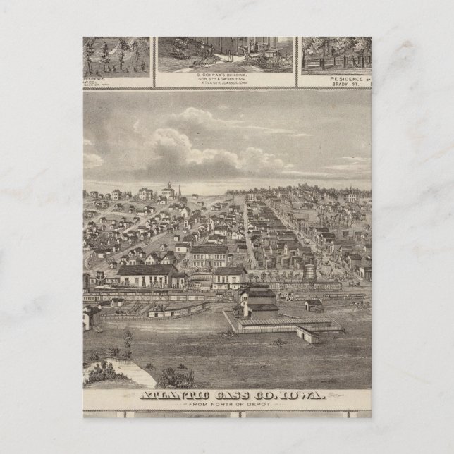 Carte Postale Parcs et livres de l'Atlantique, de l'Iowa (Devant)
