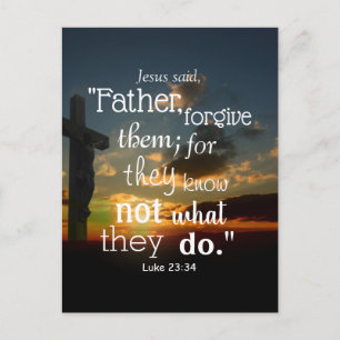 Carte Postale Pardon Bible Verse Pardonnez-Leur Luc 23:34