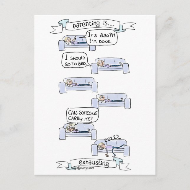 Carte Postale Parenting… épuise (Devant)
