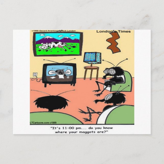 Carte Postale Parents insectes drôle dessin animé (Devant)