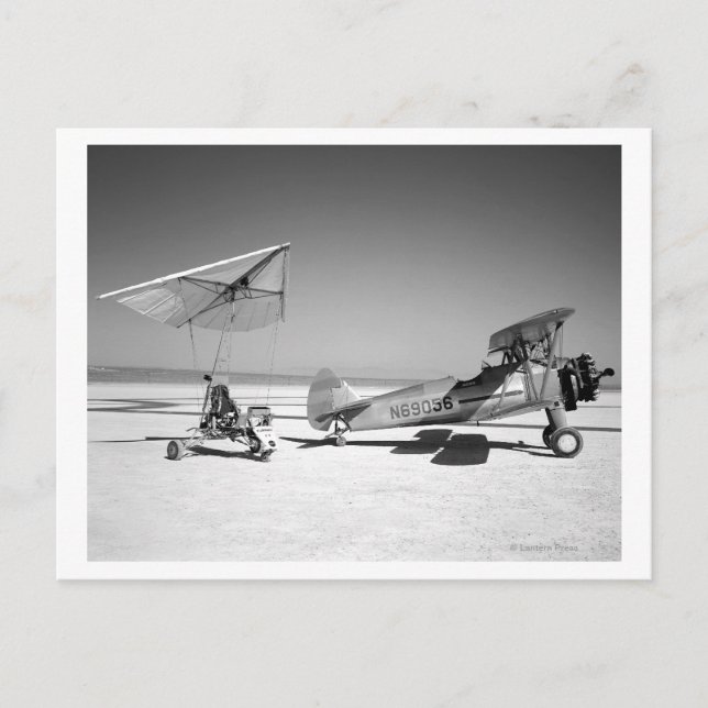 Carte Postale Paresev 1-A sur Lakebed avec Tow Plane (Devant)