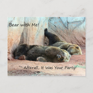 Carte postale paresseuse d'ours