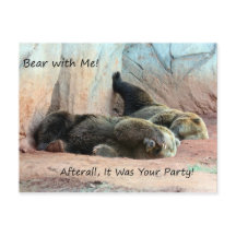 Carte postale paresseuse d'ours
