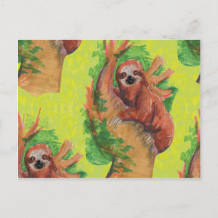 Carte Postale paresseux dans l'arbre