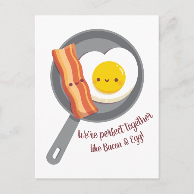 Carte Postale Parfait ensemble comme l'amour du bacon et de l'oe (Devant)