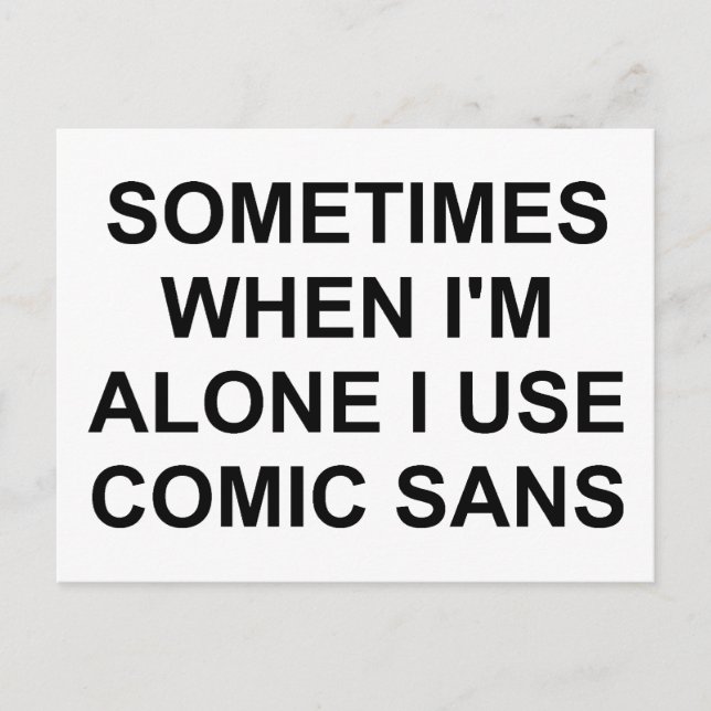 Carte Postale Parfois Comic Sans (Devant)