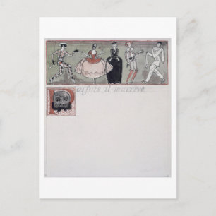 Carte Postale 'Parfois il m'arrive' (encre et w/c sur papier)