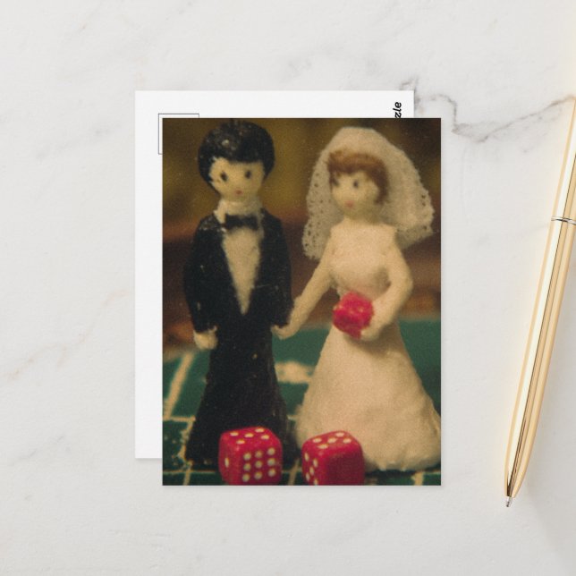 Carte Postale Pari sur le mariage rétro (Devant/Arrière en situation)