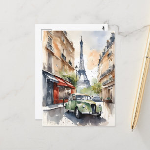 Carte Postale Paris aquarelle