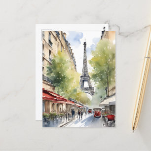 Carte Postale Paris aquarelle